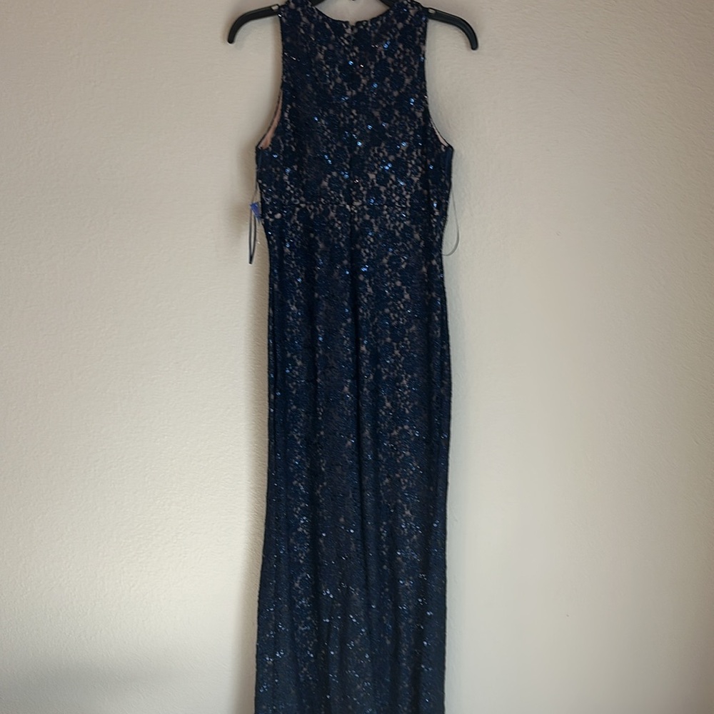 NWT Elegant Navy Lace Evening Gown size 8 - Picture 3 of 5